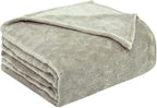 TOONOW Fleece Blanket Textured Fuzzy Plush Throw Blanket Twin Size 60" x 80", Super Soft Fluffy Bed Blanket Geometric Pattern Comfy Microfiber Flannel Blankets for Couch, Bed, Sofa, Pumice Stone