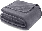 Exclusivo Mezcla Fleece Blanket Twin Size for Bed, Super Soft and Warm, All Season, Cozy, Plush, Lightweight, 60x80 Inches Dark Grey