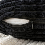 MIULEE Euro Sham Corduroy Decorative Throw Pillow Covers 24x24 Black