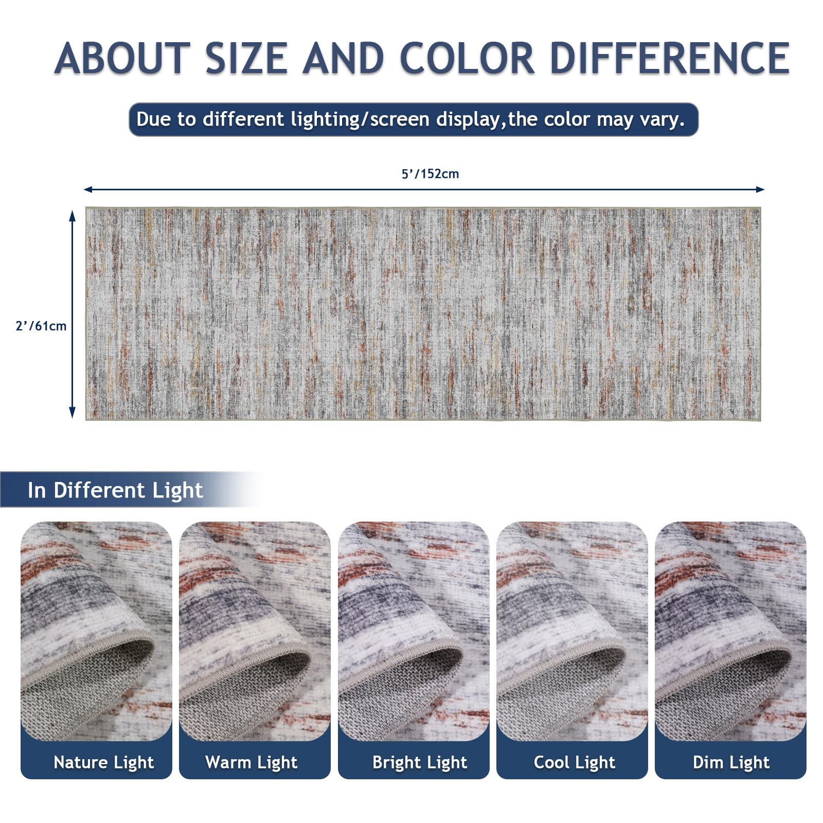 2x5 Washable Runner Rugs，Modern Abstract Rug Runner,Ultra-Thin Kitchen Runner Rug Non-Slip Backing Entryway Runners,Bathroom Carpet for Hallways,Bedroom，Laundry Room