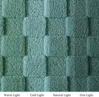 Exclusivo Mezcla Fleece Throw Blanket for Couch,Super Soft and Warm Lightweight Checkered Pattern Blankets for All Seasons,50x60 Inches, Celadon