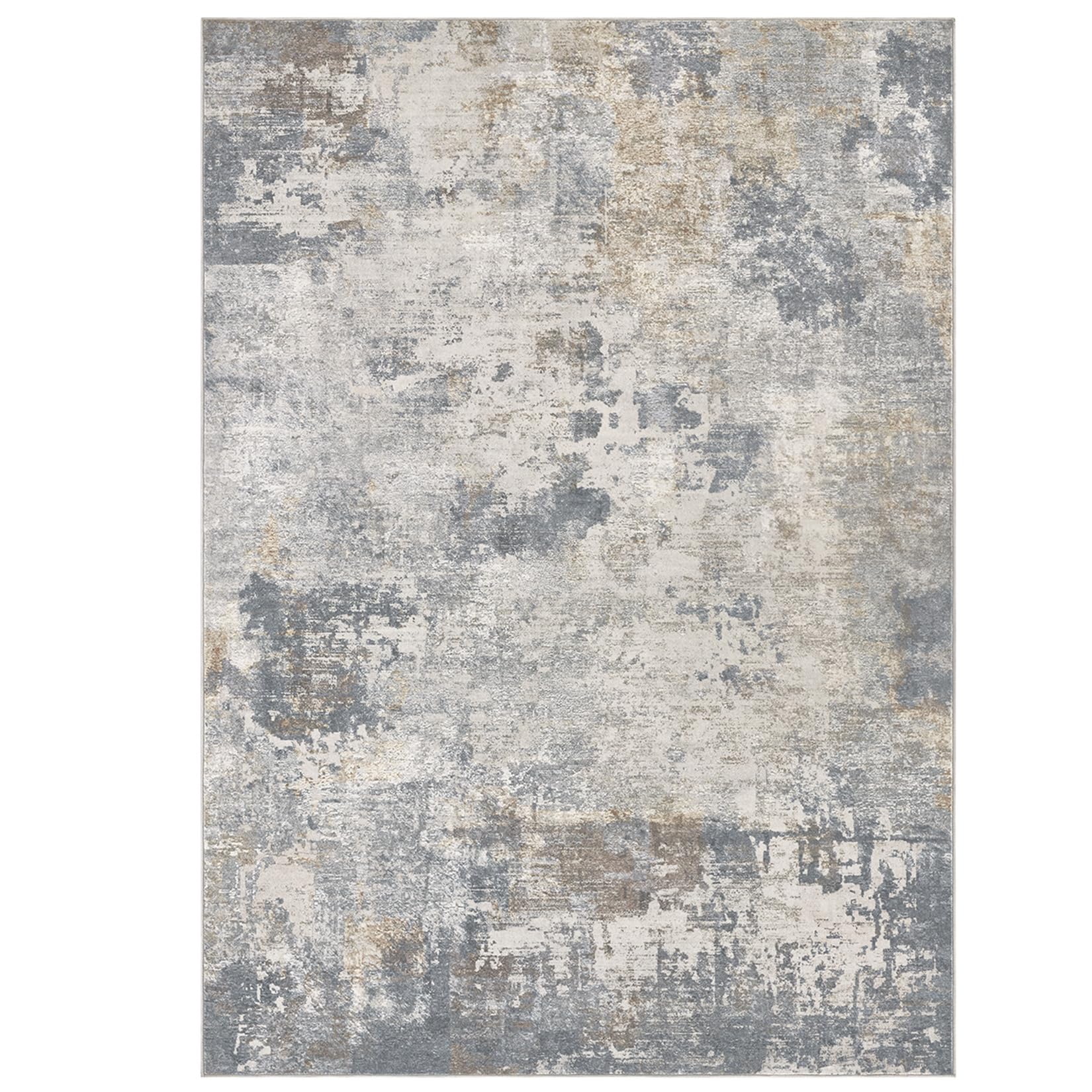 UERMEI 7x9 Area Rug Living Room Rugs - Washable Neutral Modern Abstract Soft Thin Large Rug Indoor Floor No Slip Rug Carpet for Bedroom Under Dining Table Home Office Decor - Blue Grey