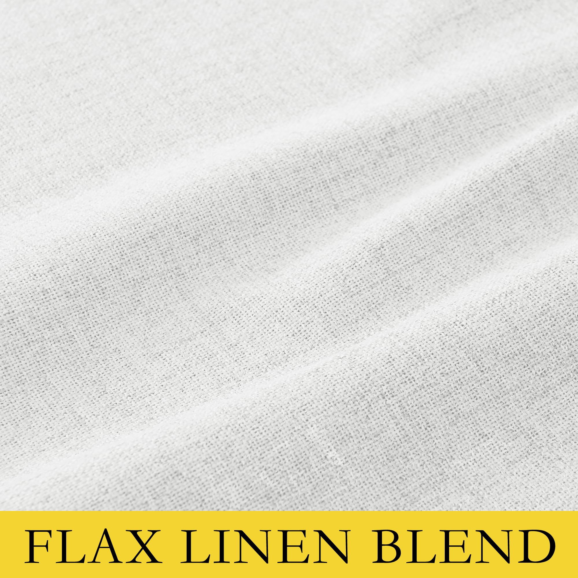 NICETOWN 100% Absolutely Blackout Linen Curtains with Thermal Insulated Liner, Greyish White, 42" Wide, 54" Length Energy Saving Curtains for Dining Room 2 Panels Set, Vertical Blinds