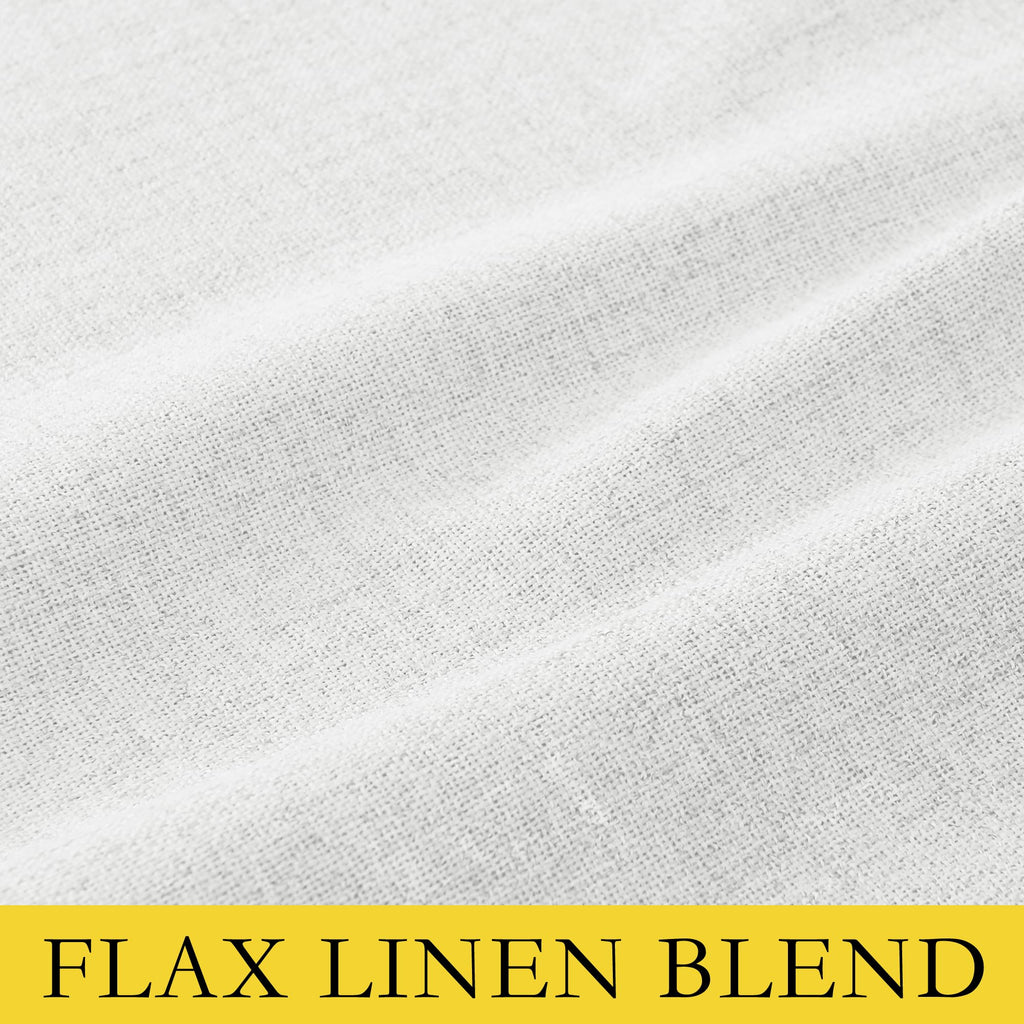 NICETOWN 100% Absolutely Blackout Linen Curtains with Thermal Insulated Liner, Greyish White, 52" Wide, 63" Length Energy Saving Curtains for Living Room 2 Panels Set, Vertical Blinds