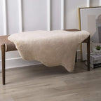 Ashler Faux Fur Rug, Upgraded Soft Faux Rabbit Fur, Beige Area Rugs, 2 x 3 Feet, Machine Washable Nursery Decor Throw Rugs for Bedroom, Kids Room, Living Room