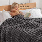 Exclusivo Mezcla Striped Twin Size Fleece Blanket for Bed, Couch, 60"x80"