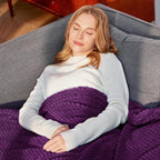 Whale Flotilla King Size Fuzzy Fleece Blanket for Bed, 90x104 Inch Fluffy Warm Soft Jacquard Blankets for All Season, Lightweight and Cozy, Purple