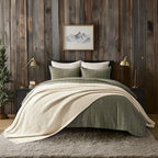 EVERGRACEHOME Chunky Chenille Knit Throw Blanket for Couch, Soft Luxurious Oversized Queen Moss Stitch Blanket for Bed, Cozy Farmhouse Knitted Throw for Sofa, Beige, 90" x 90"