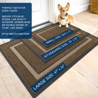 OLANLY Front Door Mat Outside 47x30, All-Season Heavy-Duty Rubber Doormat
