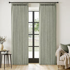 MIULEE Pinch Pleated Thick Linen Curtains 96 Inches Long 2 Panels for Living Room Bedroom, Memory Trained Pleat Drapes Light Filtering Sage Green Semi Sheer Window Curtains Hooks Rings Back Tab