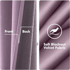 MIULEE Velvet Curtains Lavender Light Purple Elegant Grommet Thermal Insulated Soundproof Room Darkening Curtains/Drapes for Classical Living Room Bedroom Decor 52 x 96 Inch Set of 2