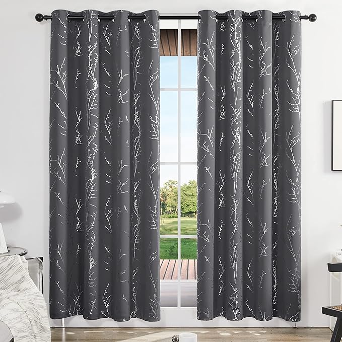 Deconovo Living Room Curtains 95 Inches Long, Blackout Curtains for Bedroom
