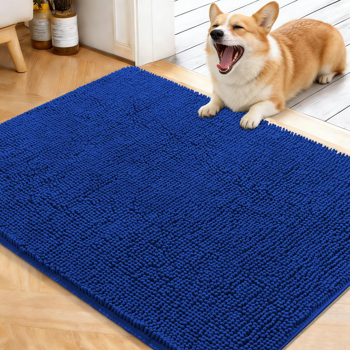 OLANLY Dog Door Mat for Muddy Paws 40x32, Super Absorbent Chenille Mud Mat