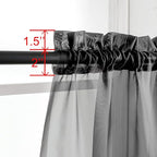 OWENIE Black Sheer Curtains 72 Inches Long 2 Panels, Transparent Voile Sheer Curtain Double Rod Pocket Gauze Drapes for Living Room Bedroom Window Sliding Glass Door Treatment, 42 x 72 Inch