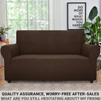 ZNSAYOTX Super Stretch Couch Cover Love Seat Sofa Covers for Living Room Dogs Pet Friendly Furniture Protector Spandex Loveseat Slipcovers with Anti Slip Foam Sticks (Coffee, Loveseat)