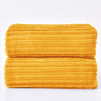 BEDELITE Fleece Blanket King Size – 3D Ribbed Jacquard Soft and Warm Decorative Fuzzy Blankets – Cozy, Fluffy, Plush Lightweight Throw Blankets for Couch, Bed, Sofa(Mustard Yellow, 108x90 inches)