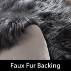 Latepis Hallway Runner Rugs 2x10 Dark Gray Faux Wool Fur Rug Wasgable Non Slip Fluffy Rug for Living Room Luxury Home Décor Rectangle