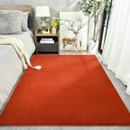Amearea Large Modern Area Rugs for Bedroom Living Room, 6x9 Feet Orange Thickened Memory Foam Rug, Fluffy Indoor Washable Rugs Non Slip Minimalist Carpet for Boys Girls Dorm Nursery Room Decor