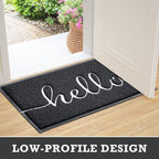 Black Door Mat Welcome Mats Outdoor Indoor Doormat for Entryway Floor Mat
