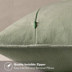 MIULEE Decorative Linen Euro Sham Pillow Covers 26x26 Sage Green Boho Farmhouse Neutral Spring Couch Throw Pillows for Bed Pack of 2 Accent Modern Pillowcase Summer Sofa Livingroom Home Decor