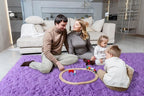 LOCHAS Ultra Soft Indoor Modern Area Rugs Fluffy Living Room Carpets for Children Bedroom Home Decor Nursery Rug 4x5.3 Feet,Lavender Purple