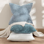 MIULEE Pack of 2 Couch Throw Pillow Covers 20x20 Inch Coastal Light Blue Modern Boho Accent Decorative Pillow Covers Soft Chenille Farmhouse Cushion Covers for Home Decor Bed Sofa Living Room