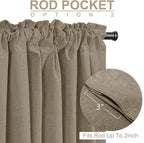 100% Blackout Shield Linen Blackout Curtains for Bedroom 96 Inches Long, Back Tab/Rod Pocket Living Room Drapes, Thermal Insulated Blackout Curtains 2 Panels Set, 50" W x 96" L, Plaza Taupe
