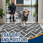 OLANLY Front Door Mat, Non-Slip Rubber Backing, Dirt Resistant and Absorbent, Washable, Easy to Clean Low-Profile Indoor Doormat for Back Door, Entryway, Inside Entrance, 48x32, Charcoal