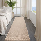 YDKGL 2x10 ft Hallway Runner Rug Extra Long Boho Woven Kitchen Runner Rugs Mat Non Slip Washable, Soft Hall Floor Mat Runner Carpet for Indoor Backdoor Bedroom Entryway Laundry Living Room, Brown