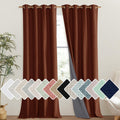 NICETOWN 100% Absolutely Blackout Linen Curtains with Thermal Insulated Liner, 52" Wide, 2 Panels, 108" Long Drapes, Grommet Retro Burnt Orange Linen Curtains Vertical Drapes Privacy for Bedroom