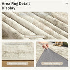 2x3 Washable Rugs for Kitchen, Floor, Entryway, Powder Room Small Area Rug Non-Slip Vintage Low Pile Throw Door Mat Beige/Gray
