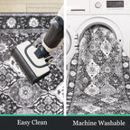 HEBE Hallway Runner Rug 2'x6' Washable Vintage Distressed Area Rugs Non Slip Laundry Rug Runner Boho Floor Carpet Runners for Hallways Entryway Laundry Room Kitchen Bathroom
