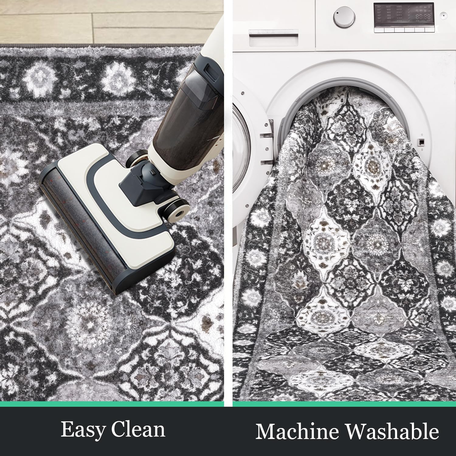 HEBE Hallway Runner Rug 2'x6', Washable Non Slip Kitchen Rug Runner