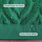 decorUhome Throw Pillow Covers 16x16 Inch Set of 2, Soft Plush Faux Wool Green Solid Couch Pillow Covers, Accent Farmhouse Neutral Square Pillow Cases for Sofa Bed Living Room
