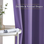 NICETOWN Blackout Lilac Purple Curtains 72 inches Long - Window Treatment Thermal Insulated Sound Reducing Solid Grommet Light Blocking for Bedroom/Living Room (Set of 2, W46 x L72)