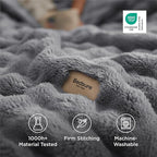 Bedsure 3D Fleece Bubble Blanket for Couch - GentleSoft Grey Twin Blanket for Sofa Bed Room Decor - Luxury Soft Cozy Gifts for Kids, Lightweight, All Seasons, Grey, 60"×80"