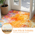 Rugflix 9x12 Area Rugs for Living Room, Washable Colorful Rainbow Large Rug
