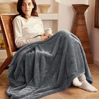Exclusivo Mezcla Plush Fuzzy Fleece Bed Blanket King Size, Super Soft, Fluffy and Warm Blankets for Couch, Bed, All Season (Dark Grey, 90x104 inches)