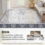 XLUEZ 9x12 Area Rug for Living Room, Washable Modern Abstract Large Area Rug Neutral Soft Non Slip Kids Rug Stain Resistant Indoor Carpet for Bedroom Dining Room Playroom Office(Bluegrey, 9'x12')