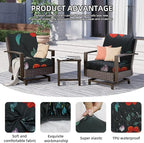 8Pcs Outdoor Cushion Covers, Patio Cushion Covers,Stretch Elastic Slipcovers, Replacement Washable & Reusable Furniture Protector for Patio Couch (Peony-Pattern,Cover Only)