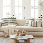 MIULEE Set of 2 Moss Green Boho Decorative Pillow Covers 18x18 Inch Farmhouse Rustic Couch Throw Pillows Modern Summer Cotton Cushion Covers Retro Cute Macrame Woven Spring Decor for Bed Sofa Chair