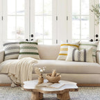 MIULEE Set of 2 Moss Green Boho Decorative Pillow Covers 18x18 Inch