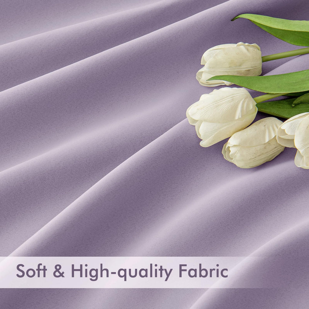 MIULEE Lilac Back Tab Blackout Curtains 52x96 Inch Long 2 Panels Set