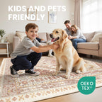 zesthome 5x7 Area Rugs for Living Room,Large Washable Rug,Red
