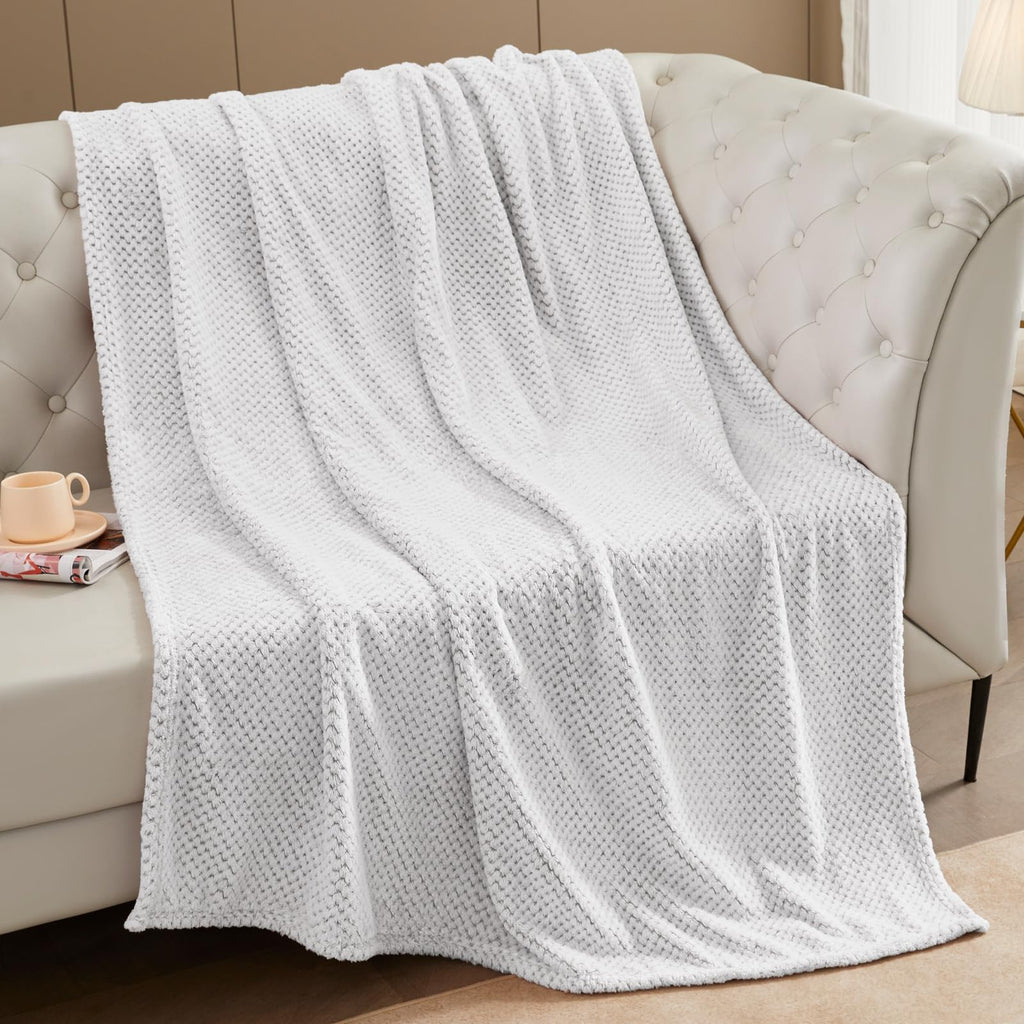 Exclusivo Mezcla Soft Waffle Fleece Bed Blanket King Size, Heather Gray
