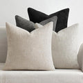 MIULEE Pack of 4 Halloween Couch Throw Pillow Covers 16x16 Inch Neutral Cream/Grey Soft Decorative Chenille Pillow Covers Farmhouse Accent Cushion Covers for Boho Home Decor Sofa Bedroom Living Room
