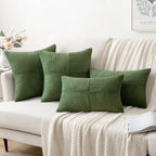 MIULEE Moss Green Decorative Euro Sham Pillow Covers 24x24 Inch 2 Pack