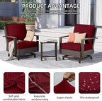 14Pcs Outdoor Cushion Covers, Patio Cushion Covers,Stretch Elastic Slipcovers, Replacement Washable & Reusable Furniture Protector for Patio Couch (Claret,Cover Only)