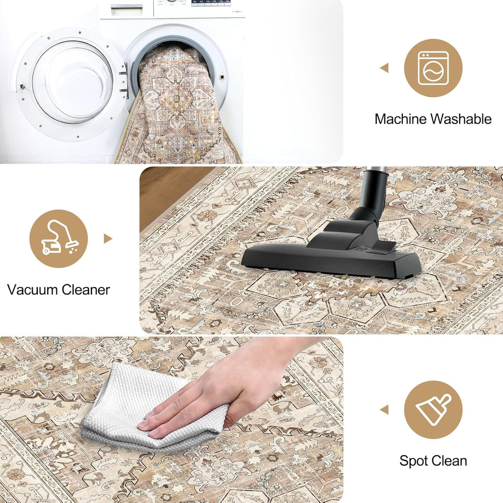Yamaziot Washable Runner Rug, 2x12 Non-Slip Boho Hallway Kitchen Rug