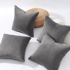 Topfinel Dark Grey Throw Pillow Covers Set of 4,Soft Velvet Modern Double-Sided Designs,Decorative Cushion CasesMix and Match for Home Decor, Pillow Inserts Not Included (20x20 inch)